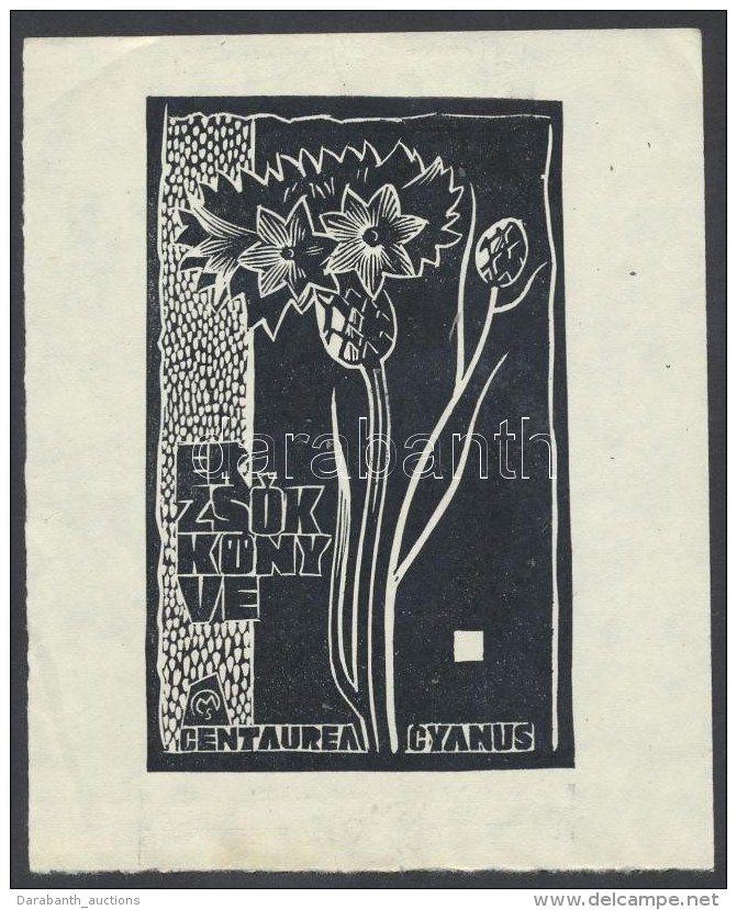 Csiby Mihály (1922-): Virág, Linó, Papír, Jelzett A Dúcon, 11x7 Cm. - Andere & Zonder Classificatie