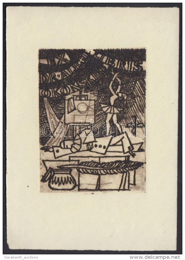 Benedyktowicz Janusz (1918-2001): Ex Libris. Rézkarc. Jelzett A Dúcon. / Polish Bookplate. Engraving,... - Other & Unclassified