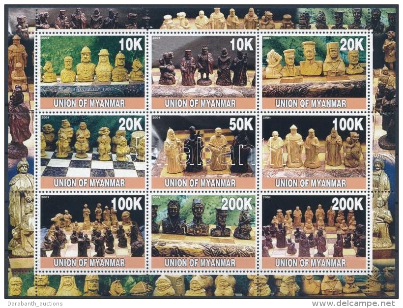 ** Myanmar 2001 Sakk 9 értékes Kisív - Altri & Non Classificati