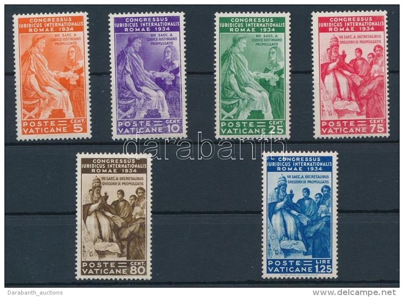 ** 1935 Jogászkongresszus Sor Mi 45-50 (Mi EUR 800.-) (betapadásnyomok / Gum Disturbances) - Altri & Non Classificati