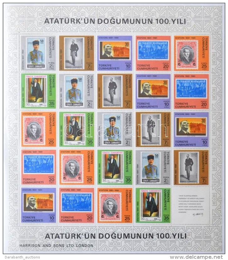 ** 1981 Atatürk 100. évfordulója Blokk Mi 19 - Altri & Non Classificati
