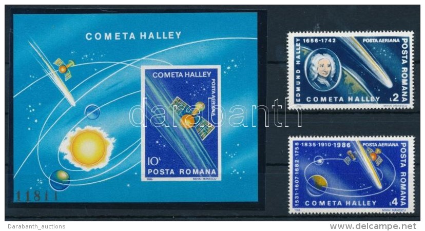 ** 1986 Halley-üstökös Sor Mi 4228-4229 + Blokk 222 - Altri & Non Classificati