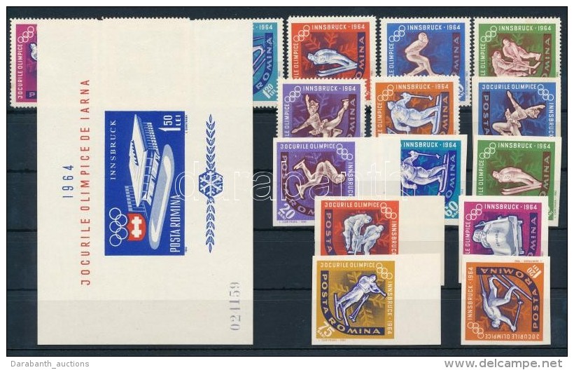 ** 1963 Téli Olimpia, Innsbruck Fogazott és Vágott Sor Mi 2195-2210 + Blokk 55 - Altri & Non Classificati