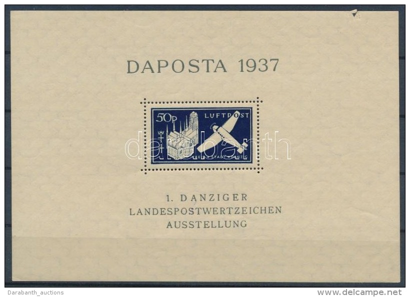 ** 1937 Bélyegkiállítás DAPOSTA Blokk Mi 2 (sérült / Damaged) - Andere & Zonder Classificatie