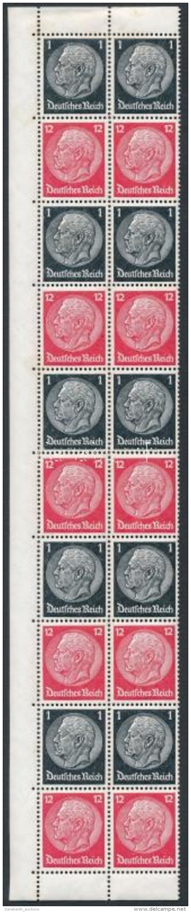 ** 1937/1939 Hindenburg Bélyegfüzetlap 20-as ívdarab Mi S148, S150 (rozsda / Stain) - Other & Unclassified