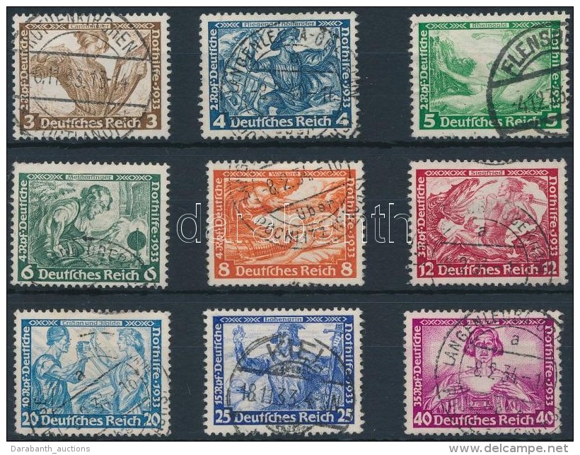 O 1933 Nothilfe: Operák Sor Mi 499-507 (Mi EUR 380,-) - Andere & Zonder Classificatie