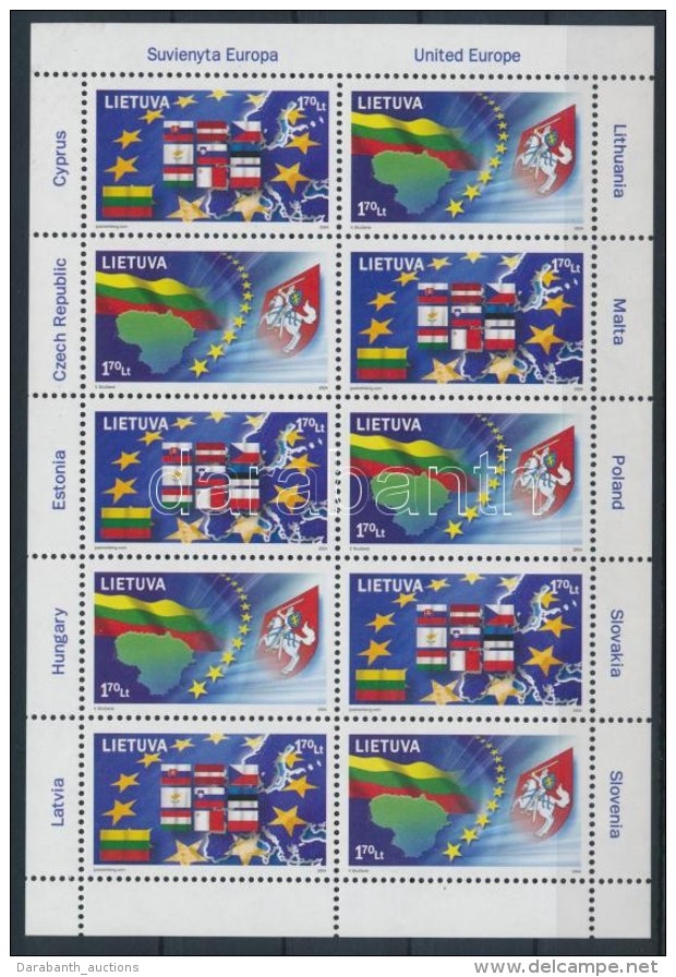 ** 2004 Belépés Az Európai Unióba Kisív Mi 844-845 - Sonstige & Ohne Zuordnung