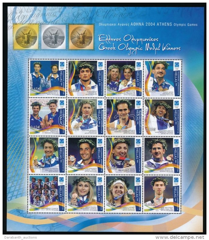 ** 2004 Nyári Olimpia, Athé;n Érmesek Teljes 16-os ív A 2243 II Nélkül Mi... - Altri & Non Classificati