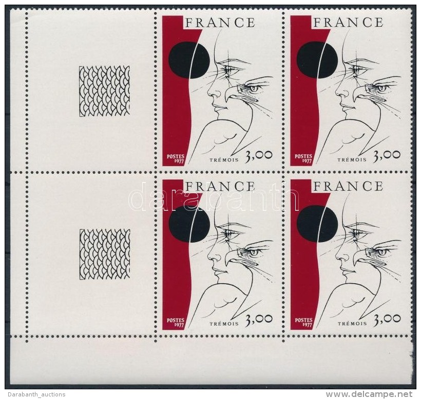 ** 1977 Festmény 2 üres MezÅ‘s ívsarki Négyestömb Mi 2044 - Sonstige & Ohne Zuordnung