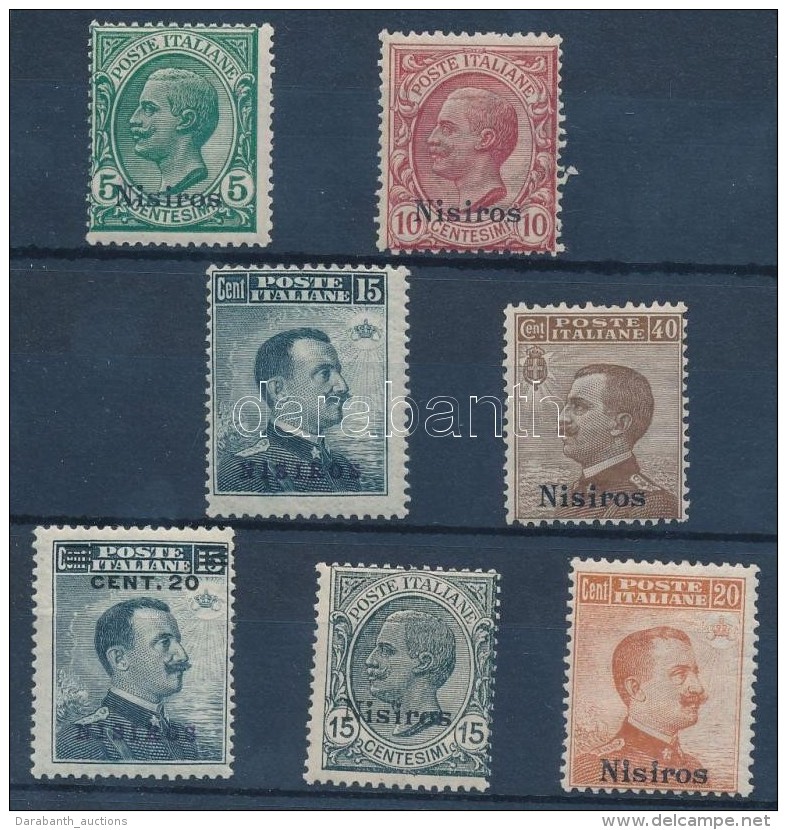 * 1912 Forgalmi 7 érték Nisiros Felülnyomással Mi 4-6, 8, 10-12 VII - Andere & Zonder Classificatie