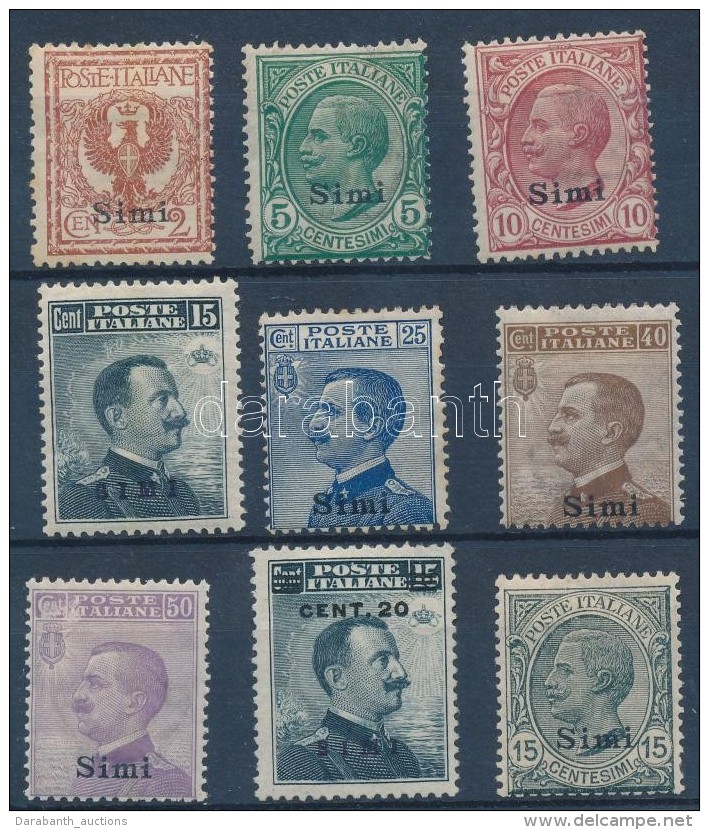 * 1912 Forgalmi 9 érték Simi Felülnyomással Mi 3-10, 12 XII - Altri & Non Classificati