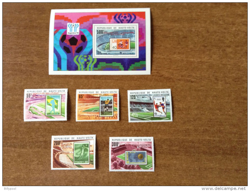 UPPER VOLTA   Soccer Football  World Cup 1978  5v.+SS  With Red Overprints  Perf.  Rare! - 1978 – Argentina