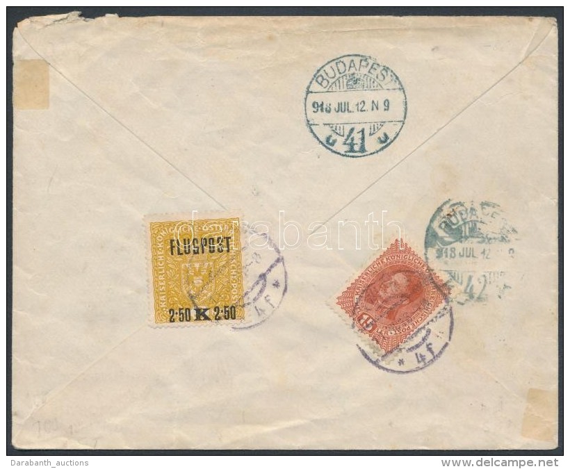 1918 07. 12. Légi Levél Budapestre / Airmail Cover Wien - Budapest - Sonstige & Ohne Zuordnung