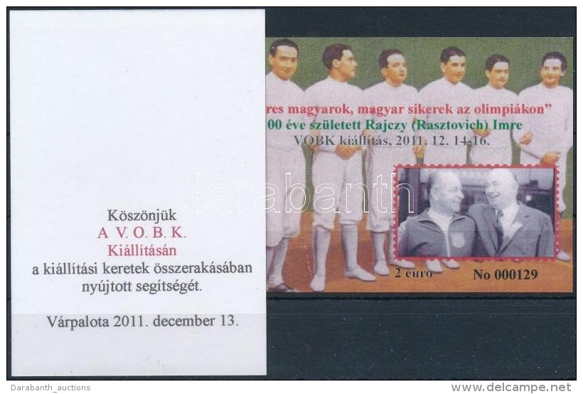 ** 2011 Sikeres Magyarok, 100 éve Született Rajczy Imre 2 Db Emlékív, Az Egyik... - Altri & Non Classificati