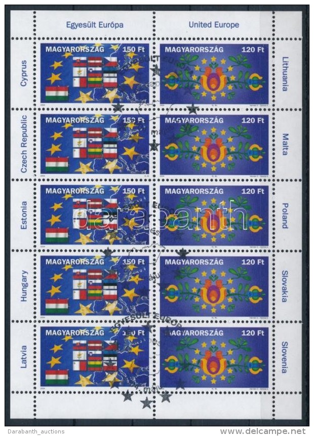 O 2004 Egyesült Európa Kisív ElsÅ‘ Napi Bélyegzéssel (3.000) - Altri & Non Classificati