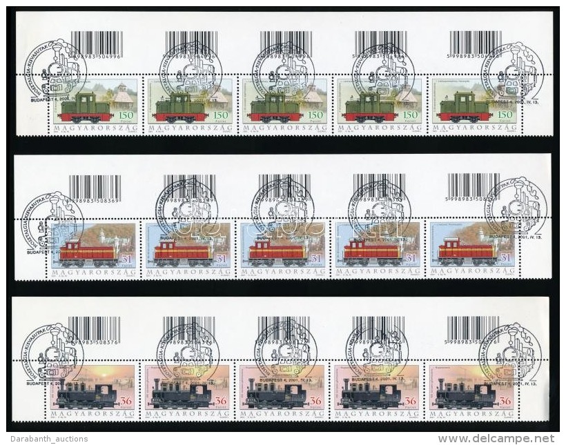 O 2001 Nosztalgia Kisvasutak Sor Vonalkódos ötöscsíkokban ElsÅ‘ Napi... - Other & Unclassified