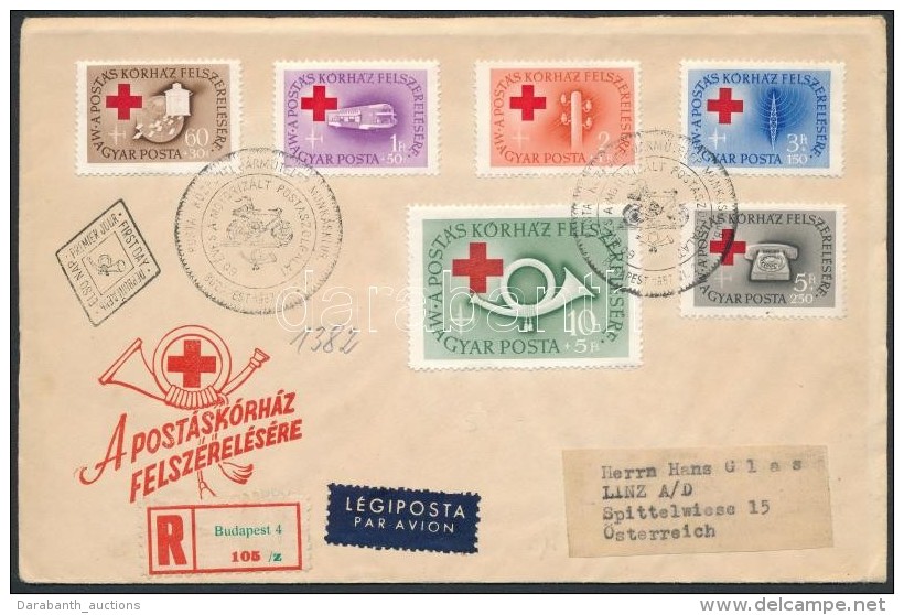 1957 Postáskórház Sor Ajánlott Légi FDC-n - Andere & Zonder Classificatie