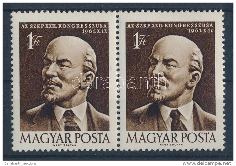 ** * 1961 Arcképek Lenin Pár, A Postatiszta Bélyegen A NyakkendÅ‘n Festékezési... - Andere & Zonder Classificatie