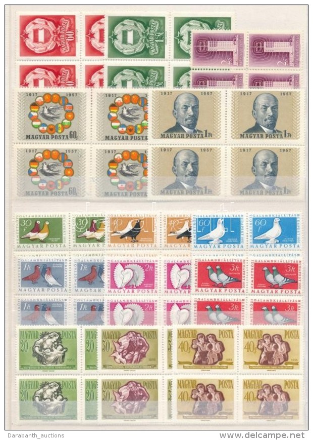 ** 1957-1958 7 Db Klf Sor 4-es Tömbökben, A4-es Berakólapon, Luxus MinÅ‘ség - Altri & Non Classificati