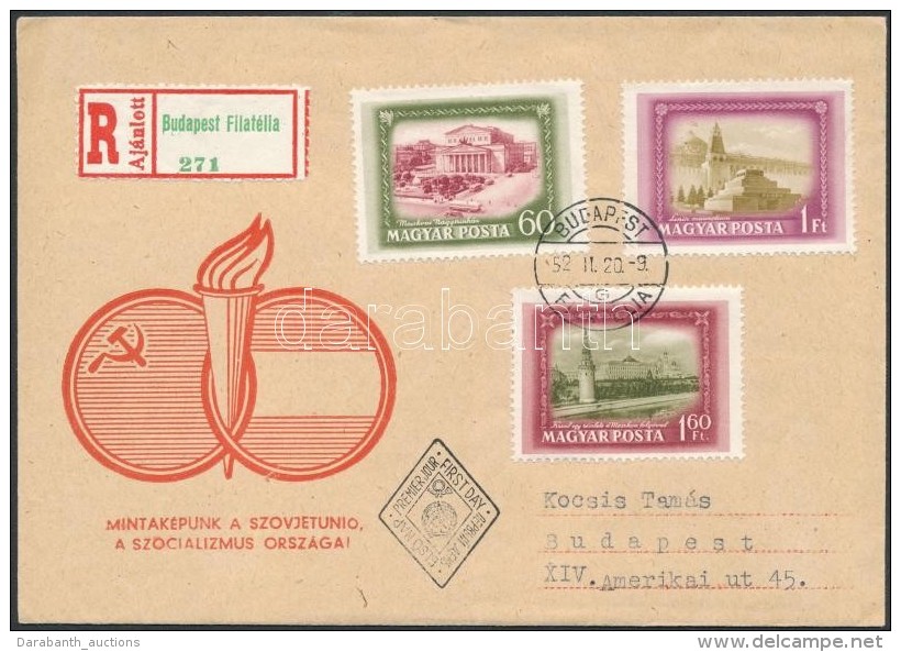 1952 Moszkva Sor Ajánlott FDC-n - Andere & Zonder Classificatie