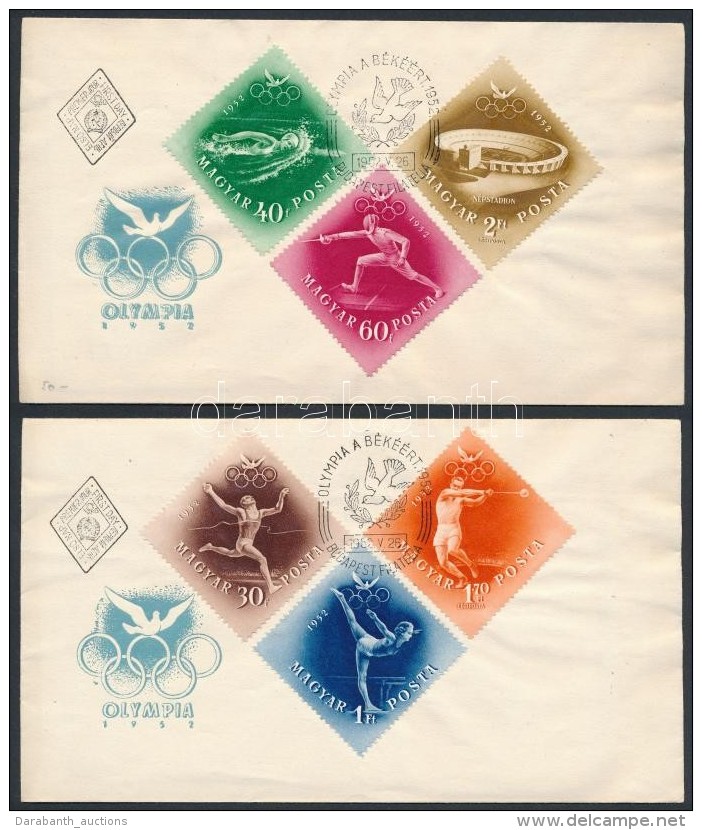 1952 Olimpia (I.) - Helsinki Sor 2 Db FDC-n - Andere & Zonder Classificatie