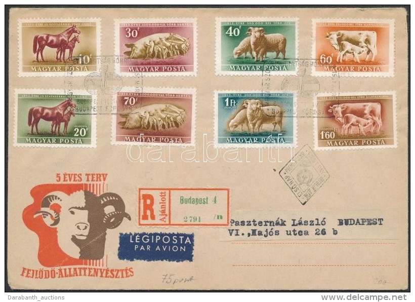 1951 Háziállatok Sor Ajánlott Légi FDC-n - Andere & Zonder Classificatie