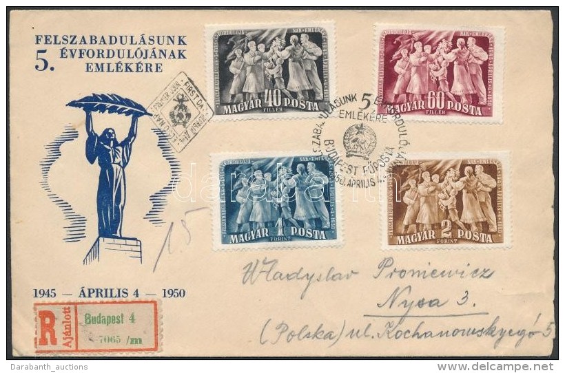 1950 Felszabadulás (II.) Sor Ajánlott FDC-n - Altri & Non Classificati