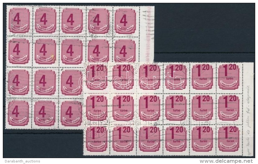 O 1950 Forint-filléres Portó (II) 4f 20-as Tömb + 1,20Ft 18-as Tömb Elcsúszott... - Altri & Non Classificati