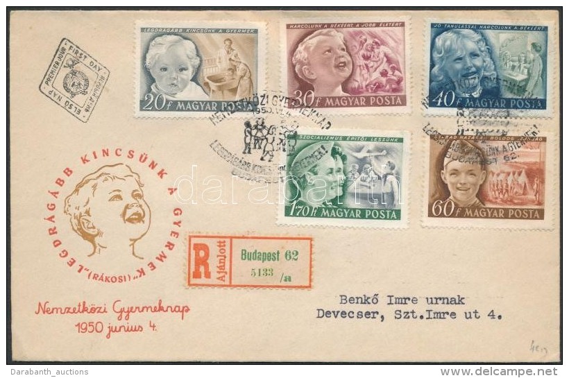 1950 Gyermek (I.) Sor Ajánlott FDC-n - Altri & Non Classificati