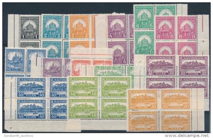 ** 1928 PengÅ‘-fillér (II) A Sor Négyestömbökben / Mi 441-454 Block Of 4... - Altri & Non Classificati