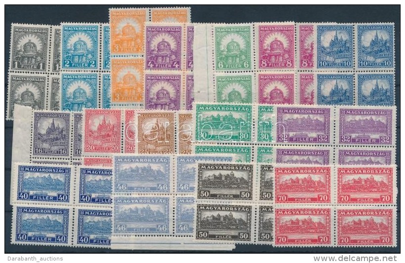 ** 1926 PengÅ‘-fillér (I) A Sor Négyestömbökben / Mi 411-426 Block Of 4 (100.000)... - Other & Unclassified