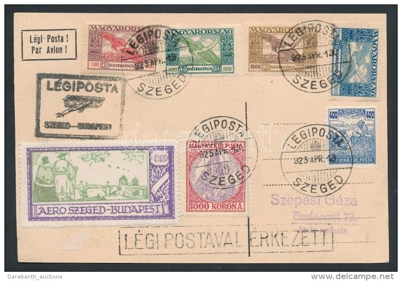 1925 Szeged - Budapest Alkalmi Légi LevelezÅ‘lap - Other & Unclassified