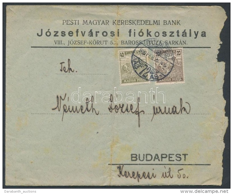 1920 (1. Díjszabás) Levél Céglyukasztásos Magyar Posta Bélyegekkel - Andere & Zonder Classificatie