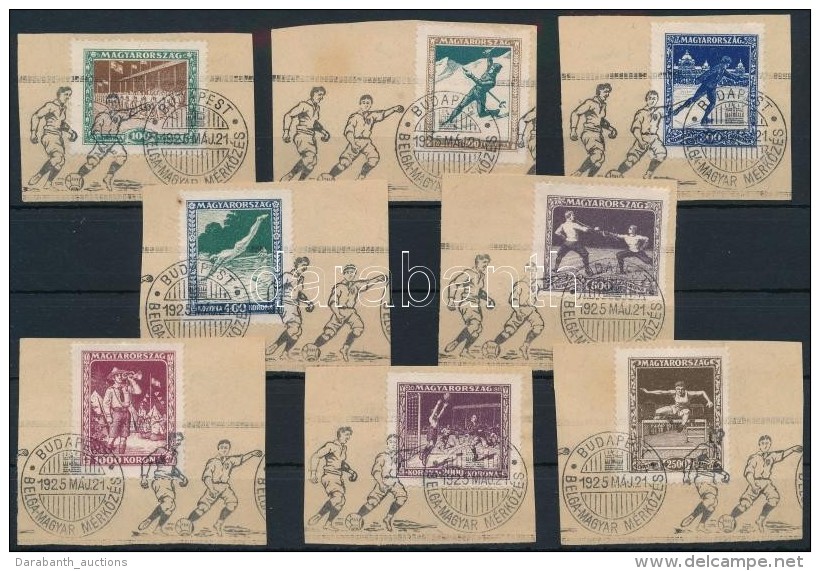 1925 Sport Sor 8 Kivágáson 'BELGA-MAGYAR MÉRKÅZÉS' Alkalmi Bélyegzéssel... - Andere & Zonder Classificatie