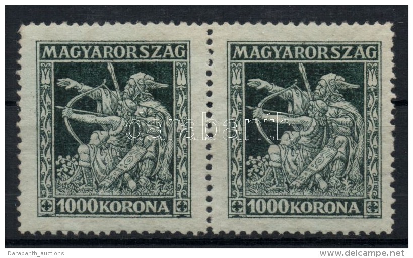 ** 1924 Jótékonyság 1000K Pár Zöldes Papíron / Mi 381 Pair On Greenish... - Altri & Non Classificati