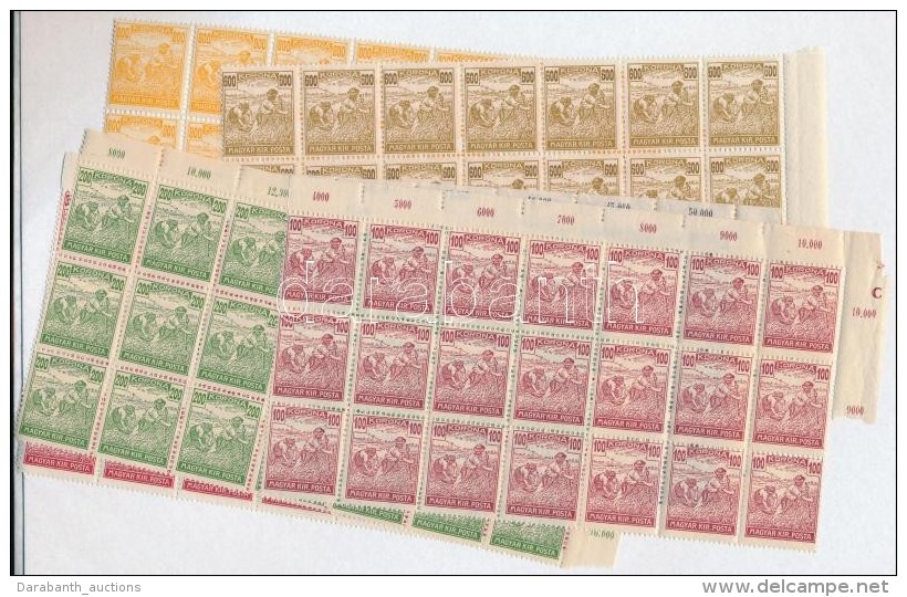 ** 1924 Arató-Parlament 100k-800K 21-es ívsarki ívdarabokban (29.400) Mi 389-395 In Sheet... - Altri & Non Classificati