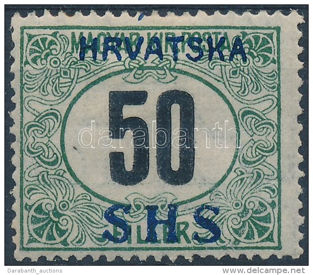 * SHS Horvátország 1918 Feketeszámú Portó 50f VII/a. Vízjellel (54.000) /... - Andere & Zonder Classificatie
