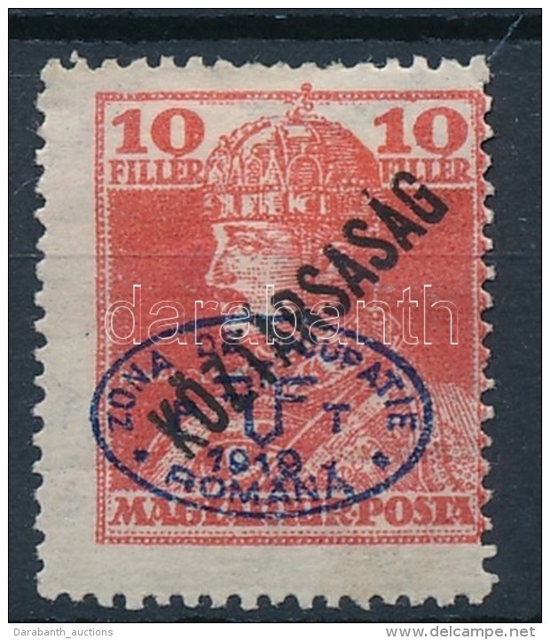 * Debrecen I. 1919 Károly/Köztársaság 10f, Bodor Vizsgálójellel (7.500) - Altri & Non Classificati