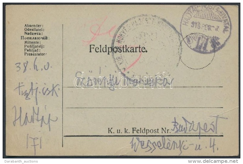 1918 Tábori Posta LevelezÅ‘lap / Field Postcard 'HP 171' - Andere & Zonder Classificatie