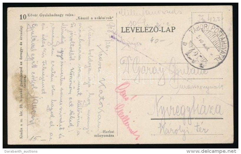 1918 Tábori Posta Képeslap / Field Postcard 'TP 425 B' - Andere & Zonder Classificatie