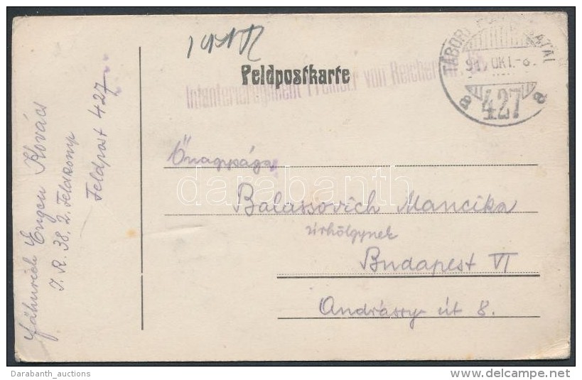 1917 Tábori Posta LevelezÅ‘lap / Field Postcard 'Infanterieregiment...' + 'TP 427 A' - Andere & Zonder Classificatie