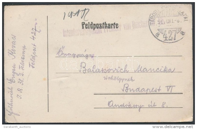 1917 Tábori Posta LevelezÅ‘lap / Field Postcard 'Infanterieregiment...' + 'TP 427 A' - Altri & Non Classificati