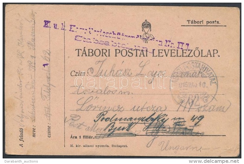 1916 Tábori Posta LevelezÅ‘lap / Field Postcard 'TP 62' - Altri & Non Classificati