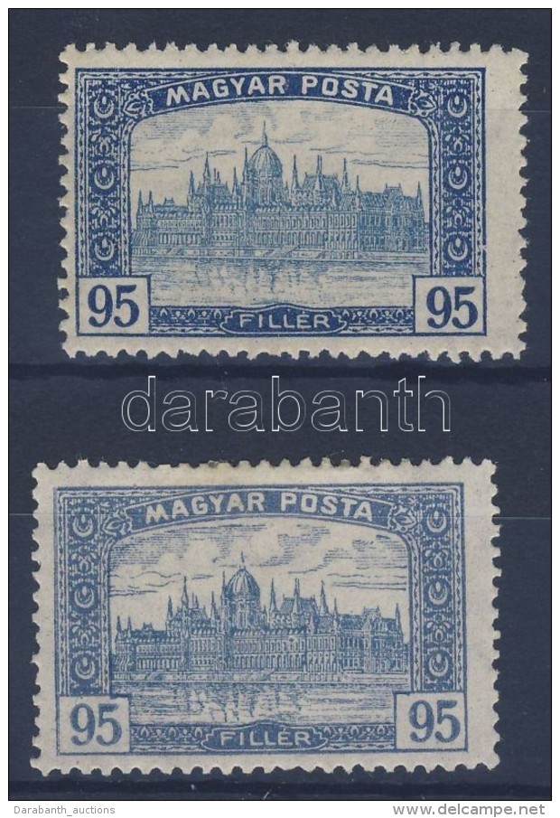 * 1919 Magyar Posta 95f 2 JelentÅ‘sen EltérÅ‘ SzínÅ± Bélyeg - Andere & Zonder Classificatie