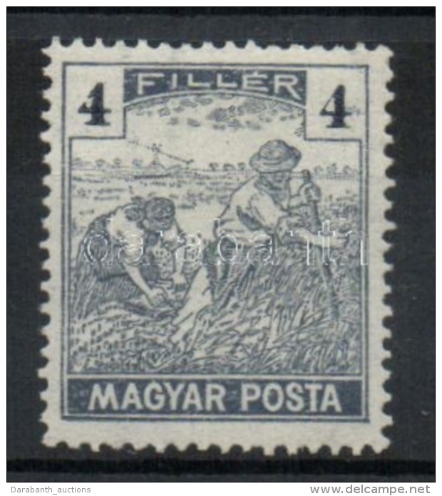 ** 1919 Magyar Posta 4f, Vastag Bal Oldali értékszám Törött átfogóval - Altri & Non Classificati