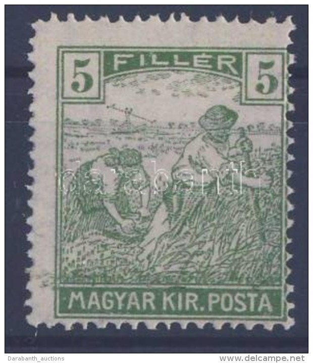 ** 1916 Arató-parlament 5f, Zöld FestékelkenÅ‘dés Az Alsó Felirat Felett - Altri & Non Classificati