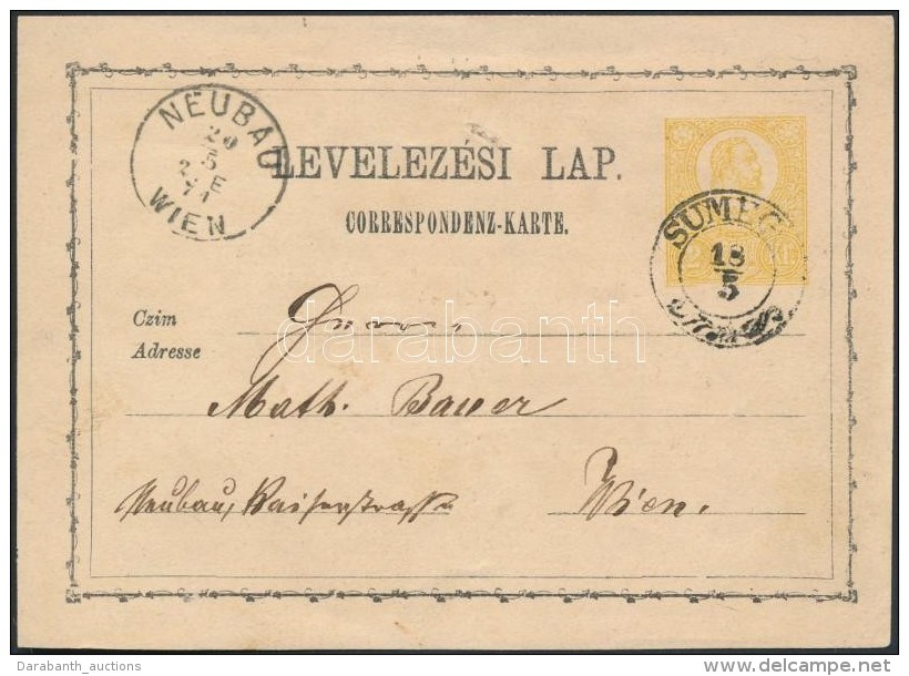 1871 2kr Díjjegyes LevelezÅ‘lap 'SÜMEG' - Wien - Altri & Non Classificati