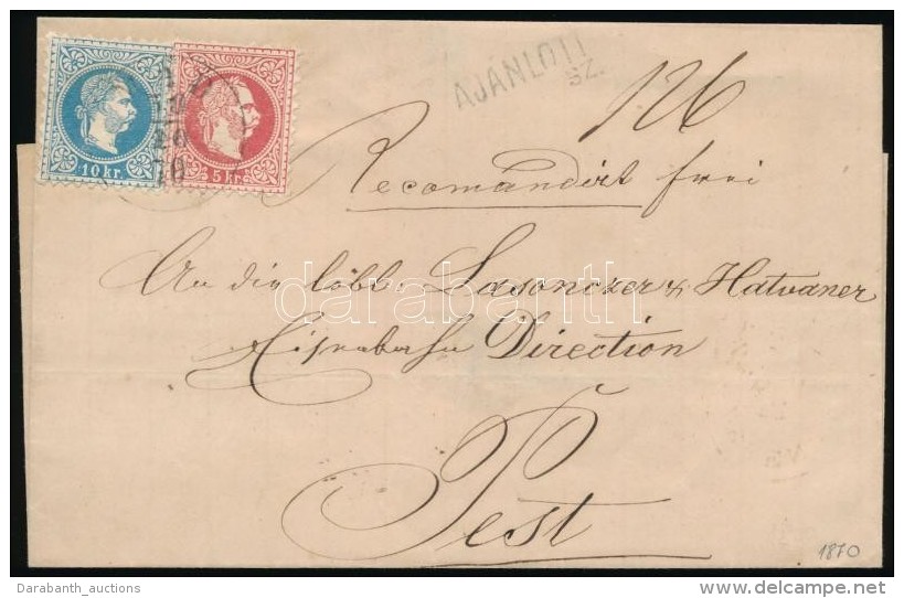 1870 5kr+10kr Ajánlott Levélen ,,MÁD' - ,,PEST' - Andere & Zonder Classificatie