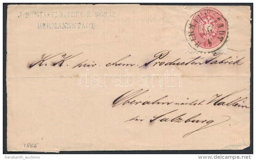 1866 5kr Levélen 'HERMANNSTADT' - 'SALZBURG' - Hallein - Altri & Non Classificati