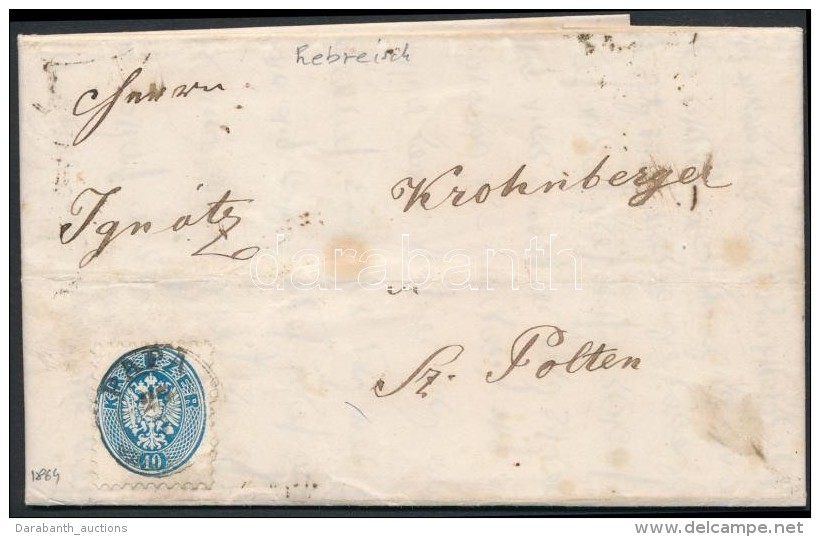 1864 10kr Levélen 'PÁPA' - 'WIEN' - 'ST. PÖLTEN / Bahnhof' - Altri & Non Classificati